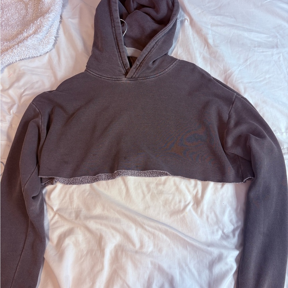 Forever 21 Grey Cropped Hoodie